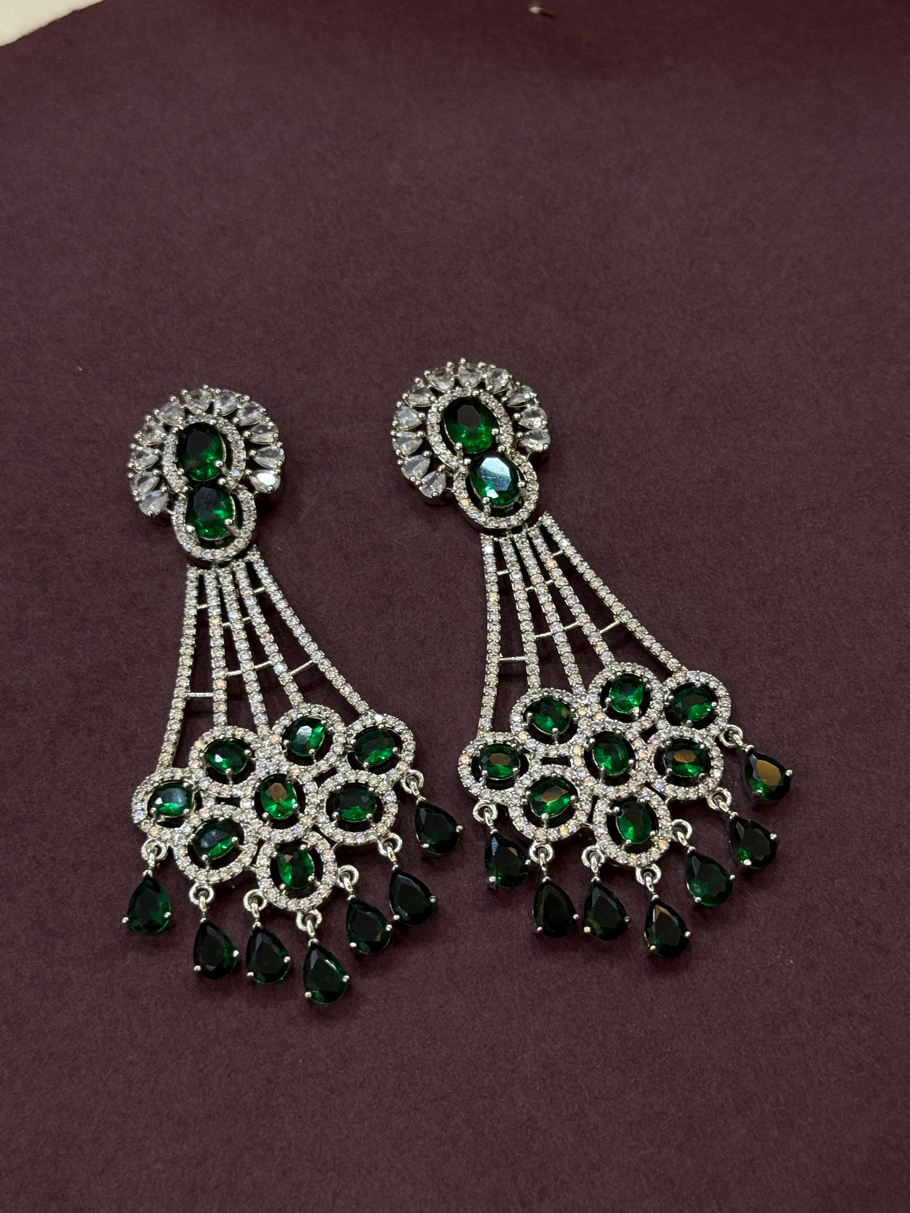 Emerald Green Crystal Luxury Earrings